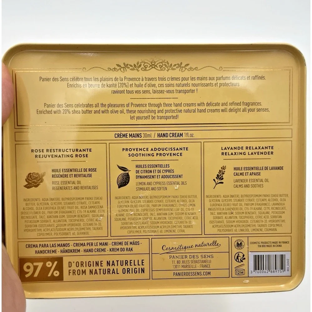 Panier Des Sens Hand Cream Collection‎ (3) Made in France 3 x  1 oz ea Gift Set